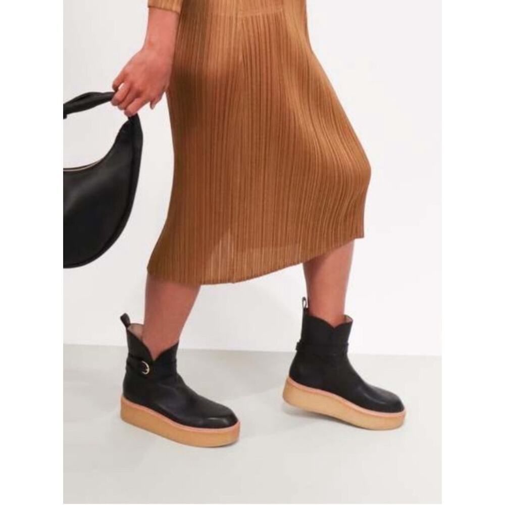Ulla Johnson
Lennox Leather Ankle-Buckle Platform Boots